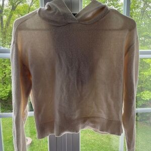 Cropped White Hooded Sweater